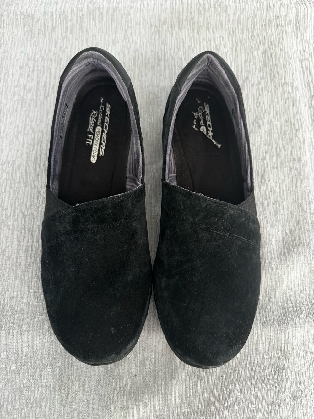 Skechers Black Slip-On Suede Loafers